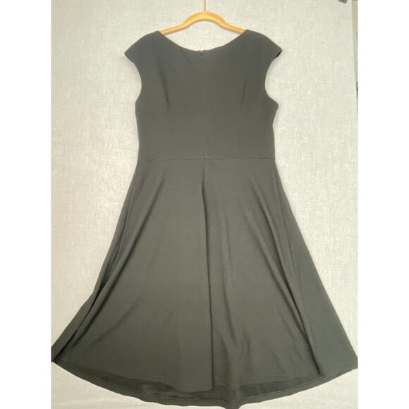 Women's Veljie Vintage Scoop Neck Casual Flare Cap Sleeve Black Swing Dress XXL - Picture 2 of 9